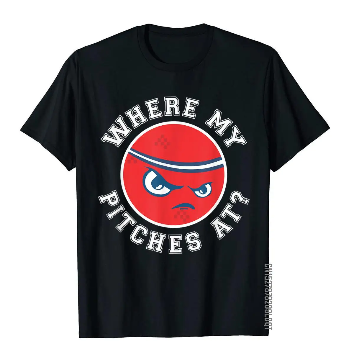 Kickball Team Shirt For Women Or Men - Where My Pitches At T-Shirt__B8754black