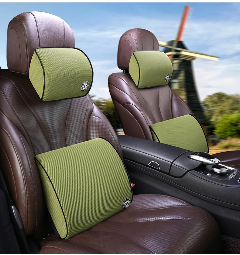 Car memory cotton headrest neck pillow waist pillow Hand Sew Car For Hyundai Kona