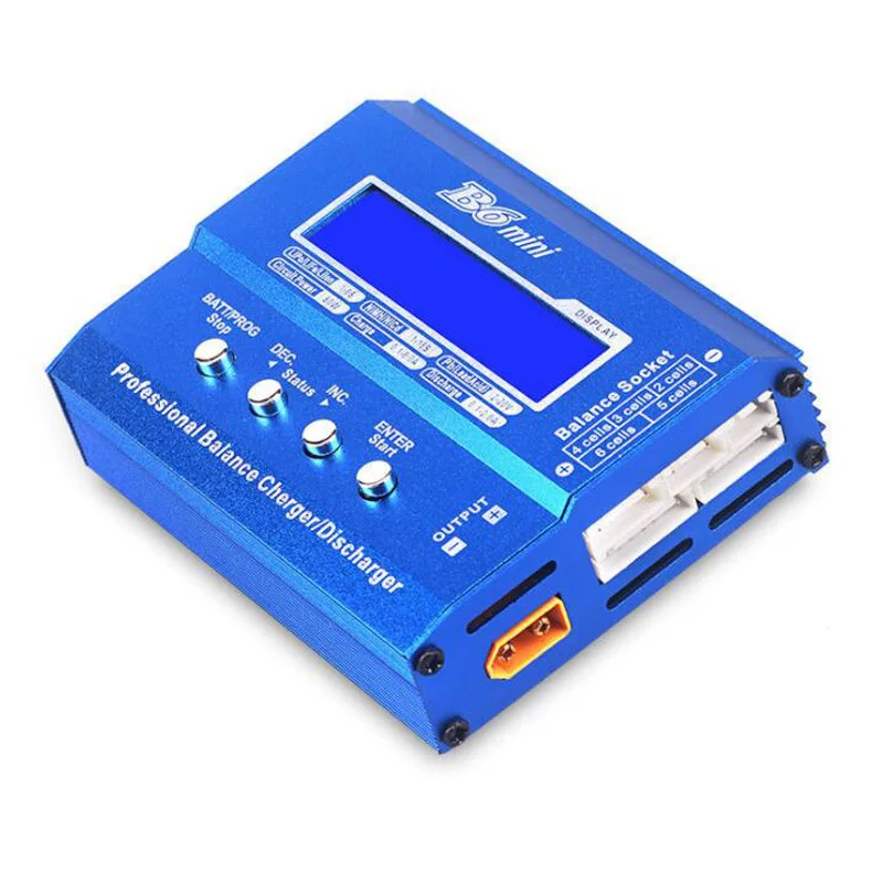 Chargeur RC B6 80W avec adaptateur EU, face avant avec boutons et écran