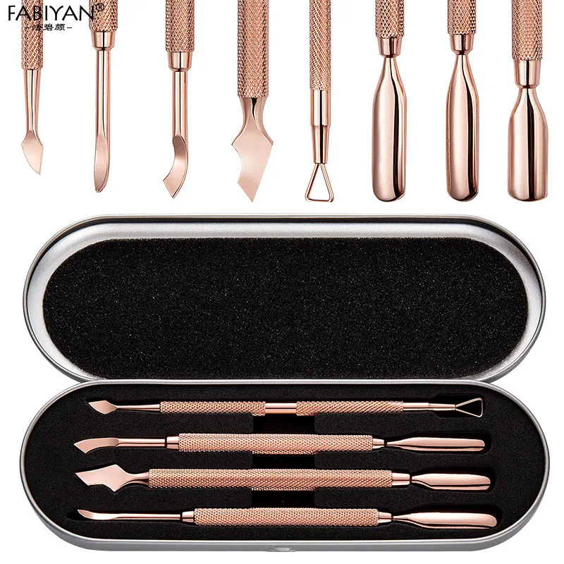 Stainless Steel Nail Art Cuticle Pusher Tool Dead Skin Remover UV Gel Polish Pedicure Cleaning Care Double Side Manicure Set nail care kit manicure tools manicure pedicure kit manicure set nail art pusher nail manicure tools manicure pedicure tools dead skin remover