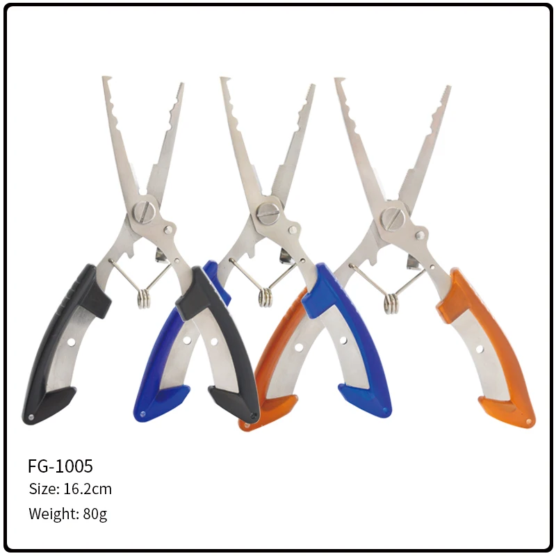 

Stainless Steel Fishing Pliers Fishing Scissors Line Cutter Remove Hook Fishing Tackle Tool 16.2cm 80g with black oxford bag