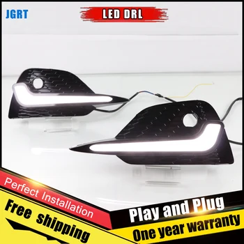 

2PCS 3-color LED Daytime Running Light For Qashqai 2019 With Yellow Turn Signal Lamp Function Car DRL Fog Lamp