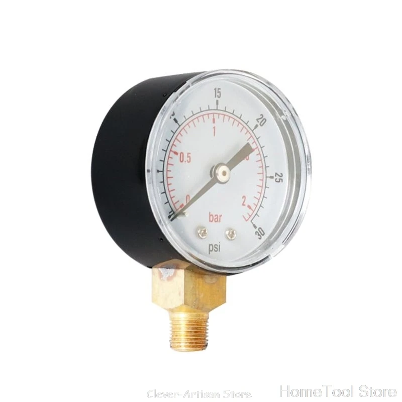 Манометр 52 мм 1/4 &quotBSPT вертикальный 15 30 60100150300 PSI и бар Нижний Кронштейн S16 20 Прямая