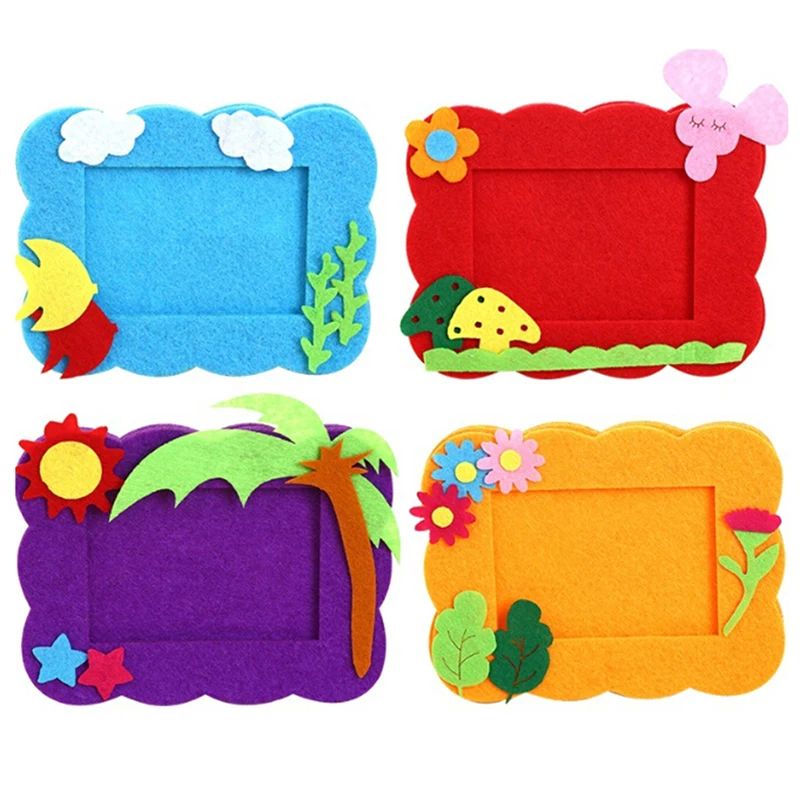 

1PC Hand-made Material Package Educational Toy Home Decor Craft Toys Craft Creative Non-woven DIY Photo Frame Children