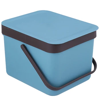 

Simple Kitchen Hanging Waste Bin Covered Trash Cans Solid Color Portable Wall Mounted Garbage Cans Container
