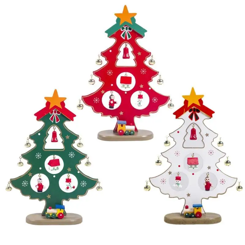 Деревянные Подвески для рождественской елки, колокольчики, новогодние праздничные вечерние украшения, рождественские украшения для дома, Рождественский подарок