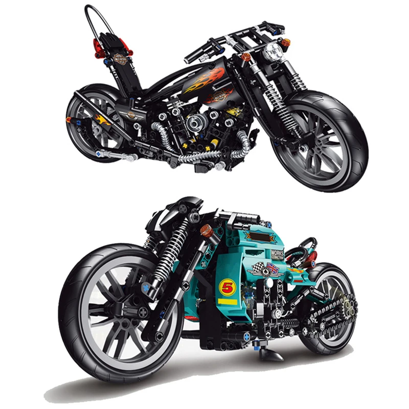 High-Tech Creative MOC Famous Motorcycle Model Building Blocks Racing Speed Motorbike Sets Bricks Kids Toys For Children Gifts | Игрушки и