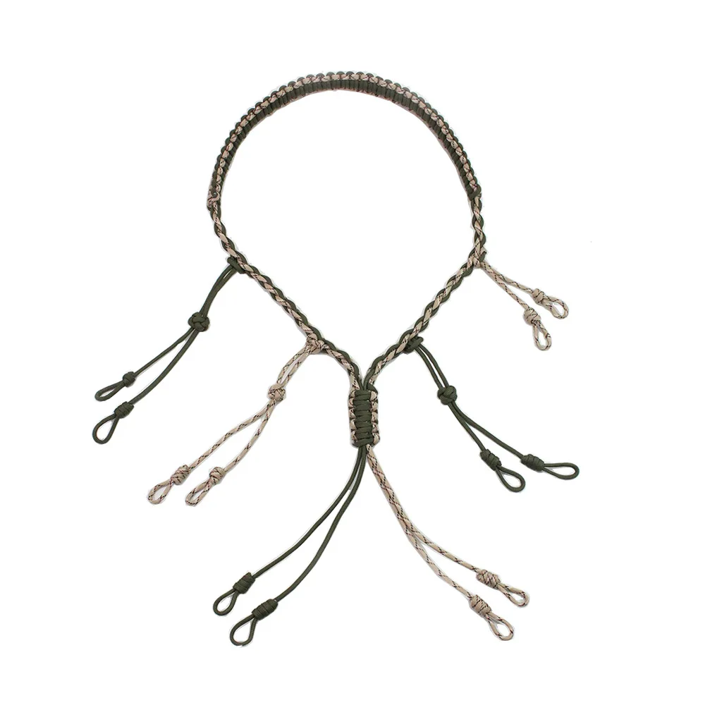 1 Hunting Duck Call Lanyard Cord Hunter Game Call Lanyard Hunting Decoy Rope with 12 Adjustable Loops Wild Bird Whistle Sling - Цвет: 1