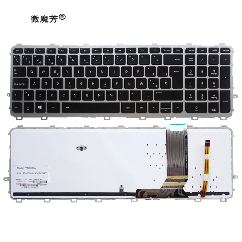 Teclado Portátil Espanhol para hp Quadro de Teclado Retroiluminado hp Envy 15-j 15t-j 15z-j 15-j000 15t-j000 15z-j000 15-j151sr sp