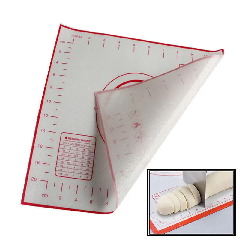 Anpro силиконовая Циновка для роллов Кондитерские доски лист для пиццы тесто антипригарное измерение замеса тесто коврик кухонные инструменты для готовки