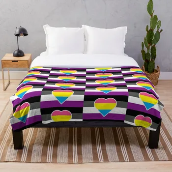 

Panromantic Asexual Flag Throw Blanket Soft Sherpa Blanket Bed Sheet Single Knee Blanket Office Nap Blanket