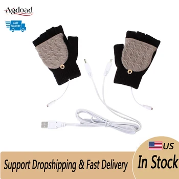 

Agdoad Black Winter Electric USB Powered Heated Gloves Windproof Cycling Warm Heating Touch Screen Skiing Gloves For Men Women