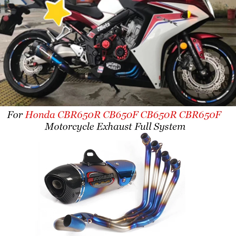 ホンダcbr650r Cb650f Cb650r Cbr650fオートバイ排気フルシステム変更されたエスケープステンレス鋼リンクパイプマフラースリップオン Exhaust Exhaust Systems Aliexpress