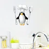 Three Ratels QC157 Funny Penguin Chef cartoon wall sticker for Kitchen refrigerator cooking area Restaurant wall stickers ► Photo 1/6