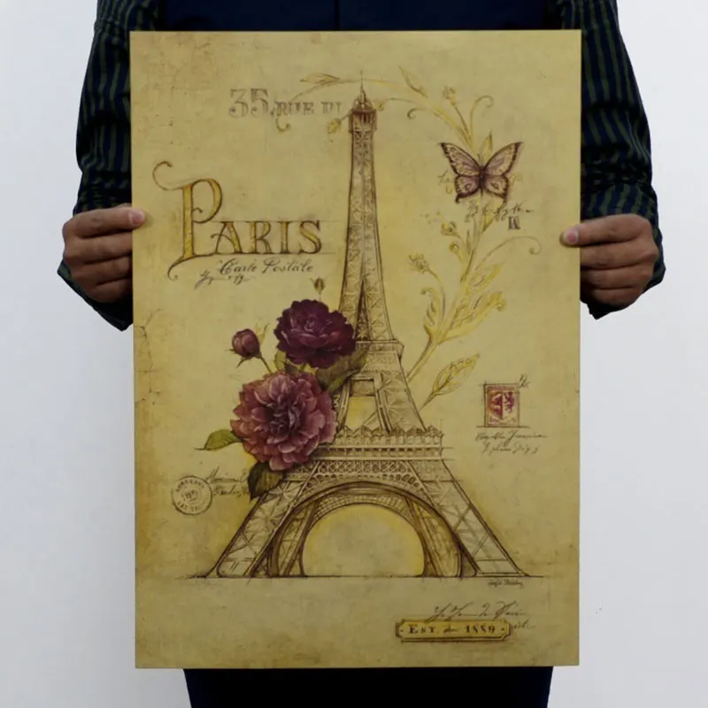 Наклейки на стену спальни бумага для рисования плакат домашний винтажный Декор