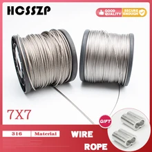 5 м морской класс T316 нержавеющая сталь гибкий трос палубный комплект кабельных перил 7x7 бельевая линия диаметр 1 мм 1,2 мм 1,5 мм 2 мм
