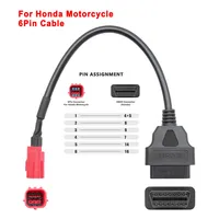 OBD Motorcycle Cable For Honda 6 Pin Plug Cable Diagnostic Cable 6Pin to OBD2 16 pin Adapter 1