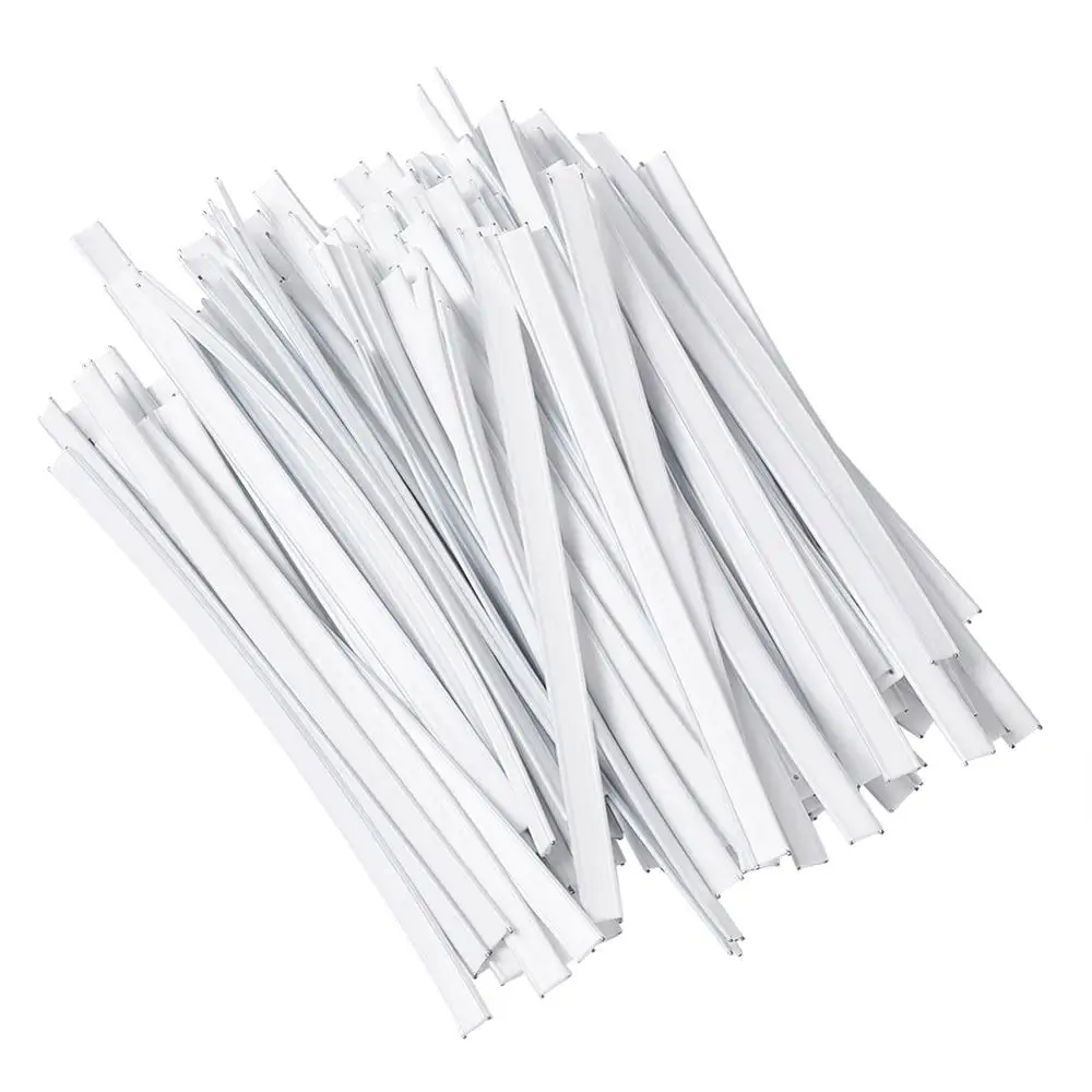 

100pcs PE Plastic Nose Wire/bar For DIY MASK White with Galvanized Iron Single Core Inside 100x5mm