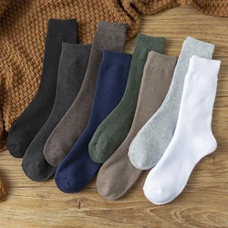 Super Thicker Solid Socks Wool Rabbit Socks Men Striped Thicken Thermal Socks Breathable Slee Mid-Calf Tube Socks Cotton