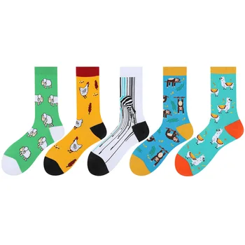 

Korean Style Fashion Men Cotton Funny Street Happy Cool Animal Hip Hop Crew Socks Skateboard Calcetines Hombre Harajuku Sokken