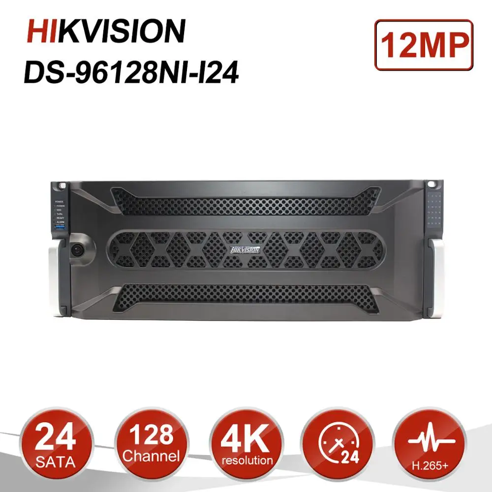 

Hikvision New Super NVR 128 Channel Up To 12 MP Resolution Video Outputs Up To 4K Resolution 24 SATA Interfaces DS-96128NI-I24