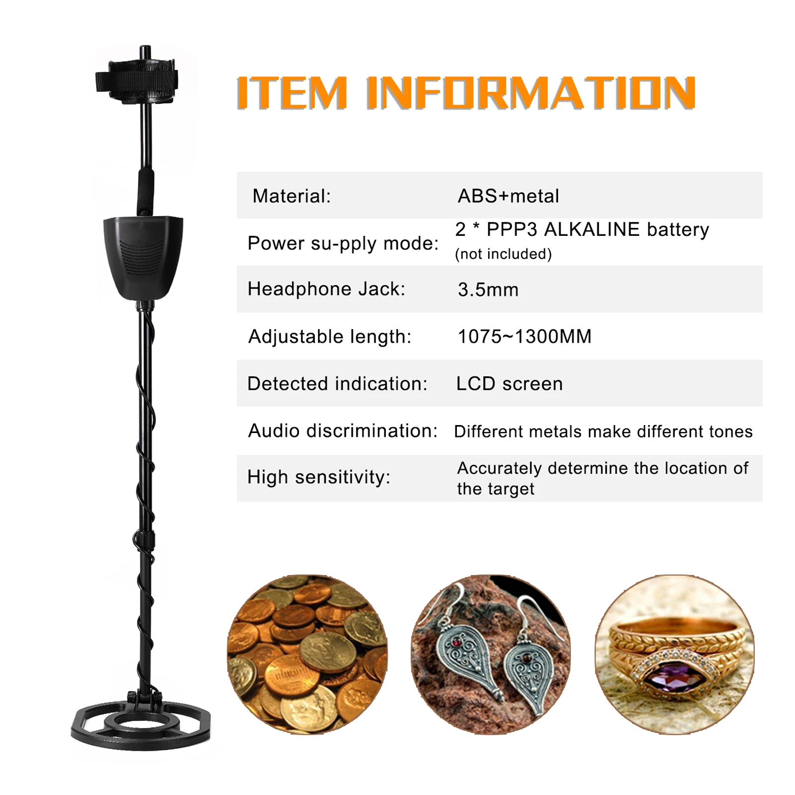 MD920 LCD Display Metal Detector Metal Detecting Tool Treasure Gold Metal Detector finder for Adults and
