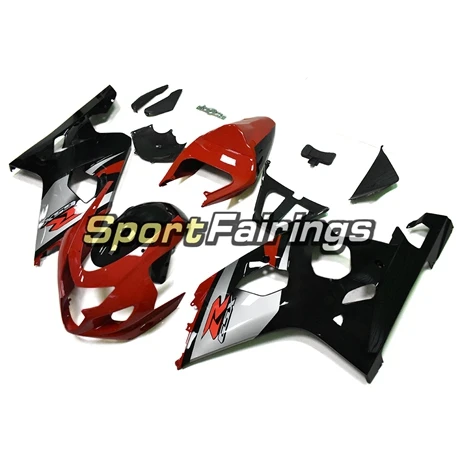 Тела работа для Suzuki GSXR600 2004 2005 чехлы на сиденья 2004 2005 GSXR750 рамки ABS Пластик корпусов Autocycle K4 04 05 красный черный, серебристый цвет - Цвет: As Pictures Shown