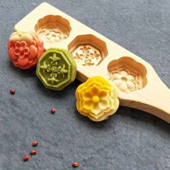 

Wooden Mooncake Mold Flower Pastry Baking Tool for Making Mung Bean Cake Mould