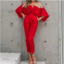 Rompers Women 2020 New Spring Summer Casual Office Ladies Jumpsuit Elegant Formal Short Sleeve V Neck Trousers Overalls Female