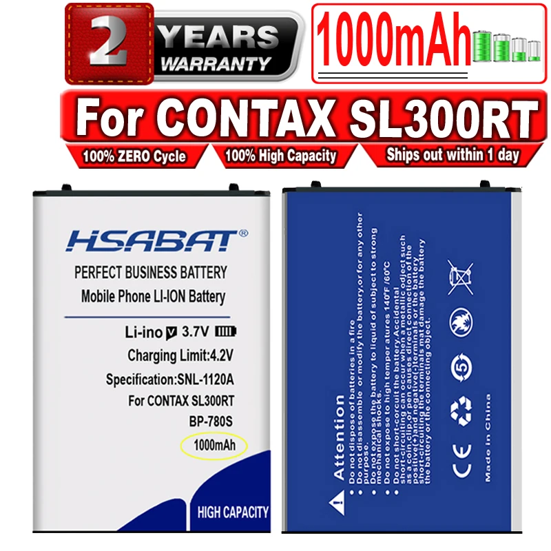 Аккумулятор для камеры HSABAT 1000 мАч CONTAX SL300RT Finecam SL300R SL400R (P/N BP-780S) | Электроника