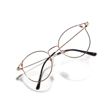 Pointy cat's eye flat mirror women's small frame all metal glasses frame new literary glasses