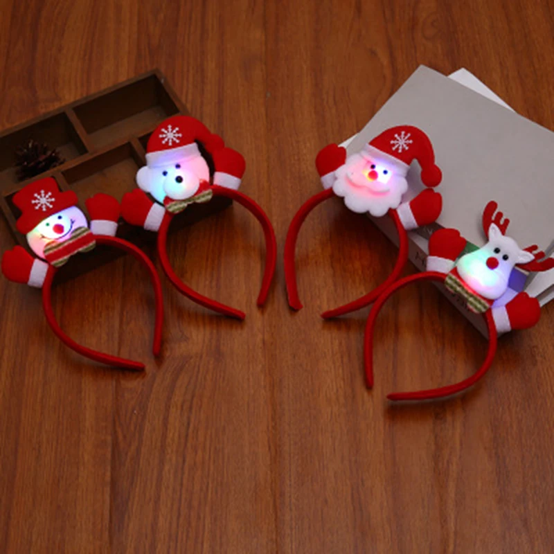 LED Light Christmas Santa Reindeer Snowman Headband Decoration Hair Band Head Hoop Gift Xmas New Year | Дом и сад