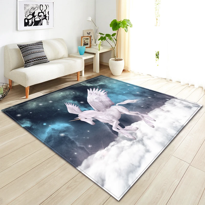 Dreamy style Единорог Печатный коврик фланелевый мягкий коврик Домашний текстиль детская комната напольный коврик спальня гостиная ковры