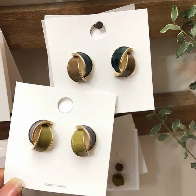 Новое поступление металлические женские классические корейские сережки-шпильки серьги женские масляные Серьги капли Модные Простые ювелирные изделия