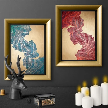 

Modern Abstract Lines Canvas Painting Retro Style Poster Print Wall Art For Living Room Home Decor Unframed