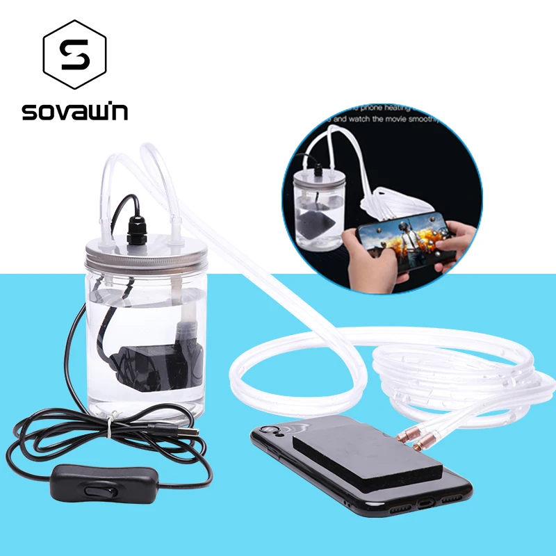 

SOVAWIN Cooling Phone Case Copper Sheet Circulating Water Cooler Mute No Leakage with Pumps for iPhone 6P 6SP 7P 8P X XS XR MAX