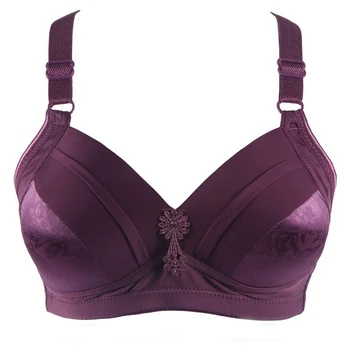 

Plus Size Bra Big Cup For Fat Breast Women Solid Full Coverage Wire Free Cotton No Padded Thin Lingerie Bras Big Size Bralette