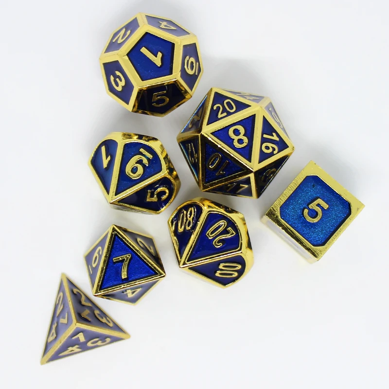 Металлические кости dnd Набор кубиков rpg многогранные Твердые кубики настольные