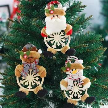 

3PCS Christmas Tree Decoration Santa Snowman Elk Snowflower Hanging Pendant 2020 Personalized Christmas Ornaments Gifts J50