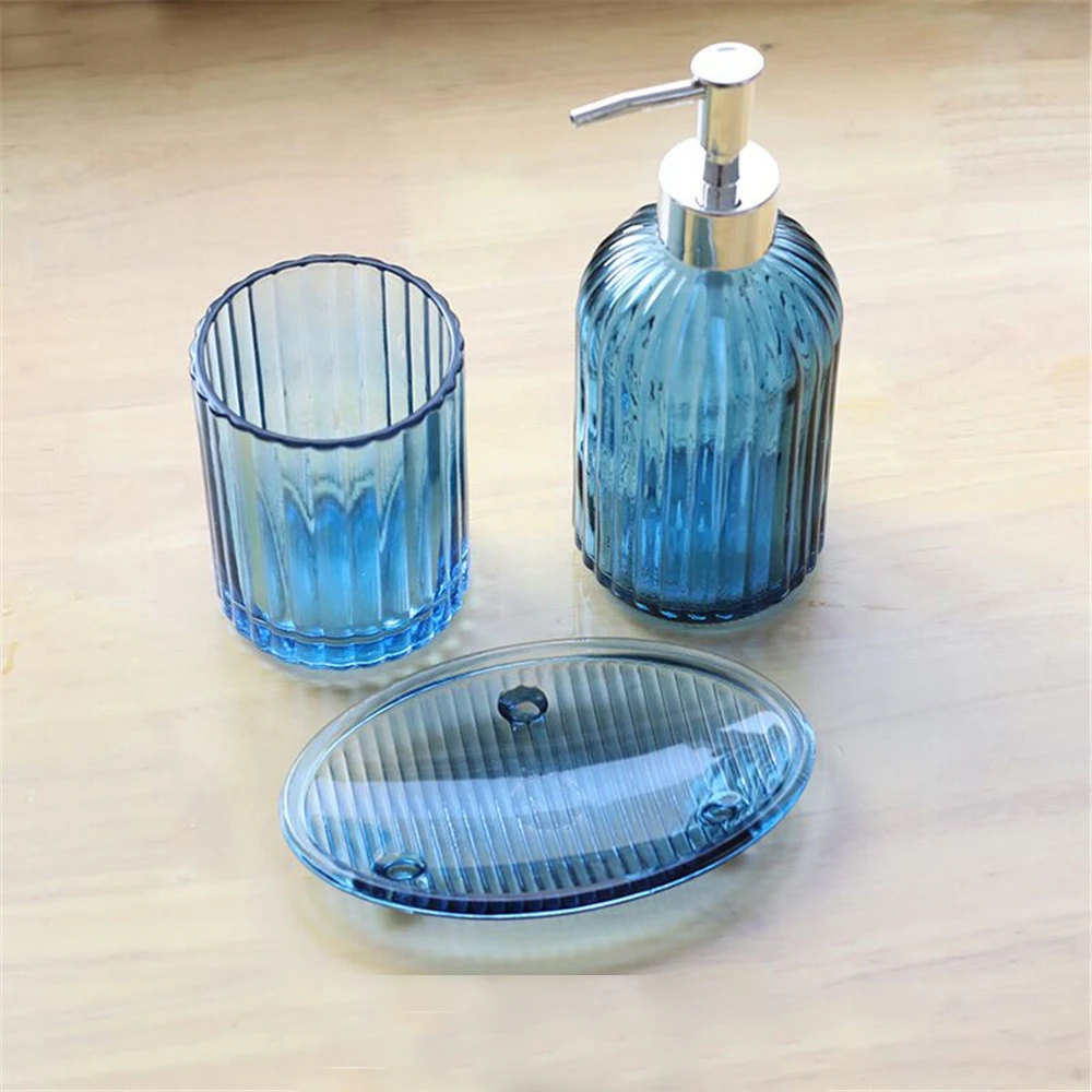 3 в 1 набор, набор для мытья ванной комнаты, простой стеклянный диспенсер для шампуня, бутылка для полоскания рта, чашка для мыла, домашняя гостиничная мойка, аксессуар, костюм|Наборы аксессуаров для ванной| | АлиЭкспресс