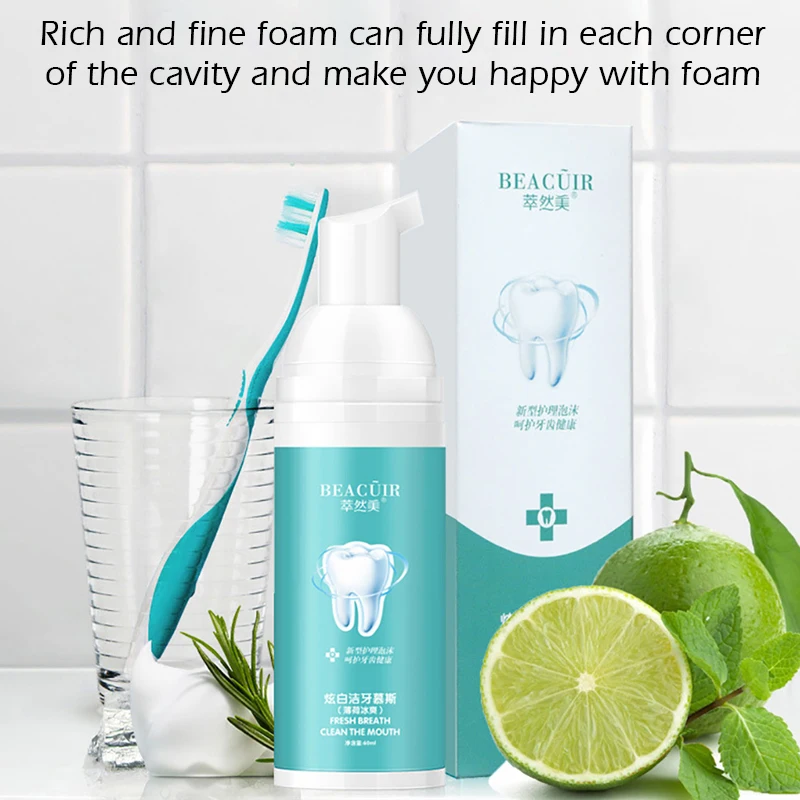 Tooth Cleaning Mousse Fresh Shining Toothpaste Teeth Whitening Remove Plaque Stains Bright Teeth Portable Dental Tool 5
