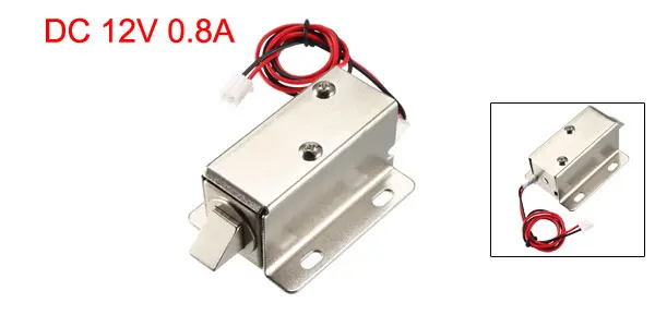 DC12V 0.8A 11.4mm Uxcell 1 шт. электромагнитный замок в сборе с источником питания от постоянного тока, 6 в/12 V/24 V 8,5/9,3/11,4 мм для Электрическая Блокировка замок двери шкафа - Цвет: DC12V 0.8A 11.4mm