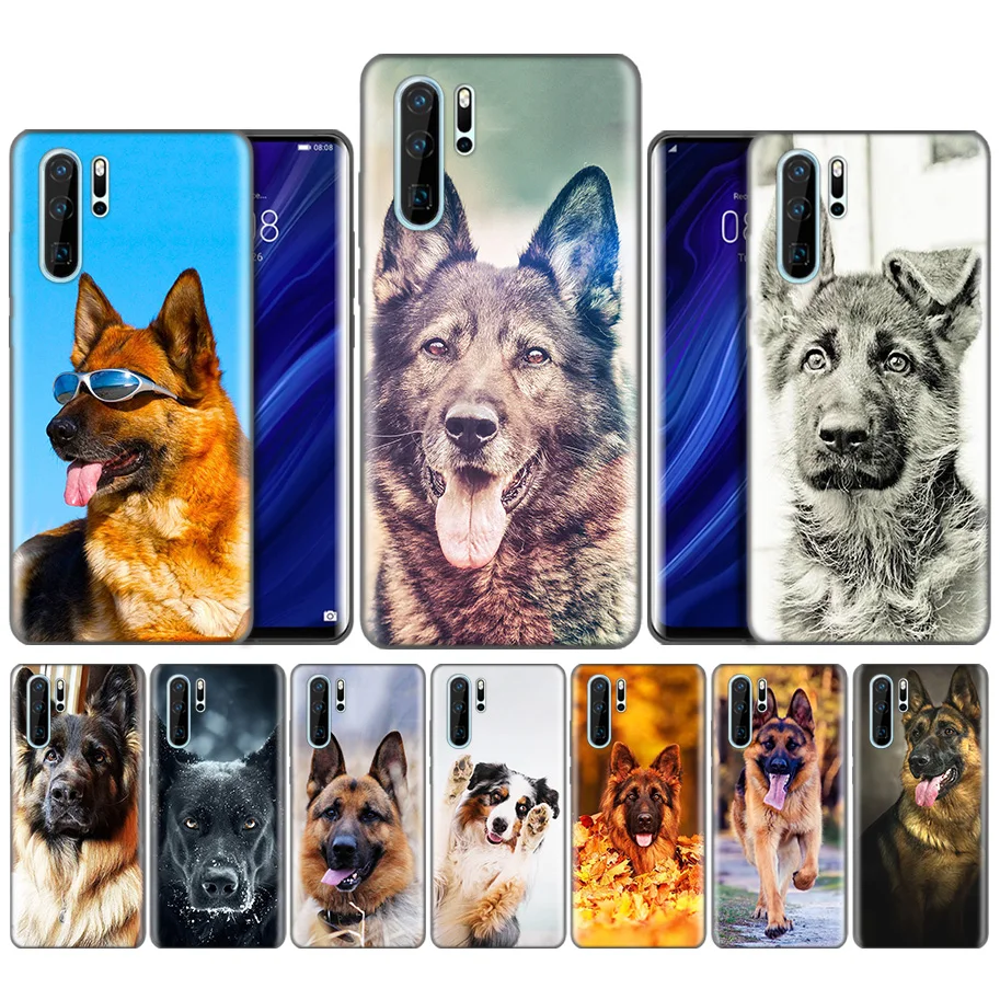 

Black Silicone Case for Huawei P30 P20 P10 Mate 30 20 10 Lite Pro Coque Fundas Covers Shells Falls Shepherds Dog German australi