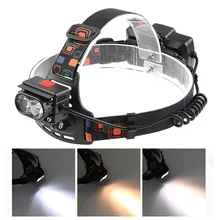 Lampe frontale étanche, alimentée par batterie 2400mAh, Rechargeable par USB, multifonction, 4 Modes d'éclairage, idéale pour le Camping
