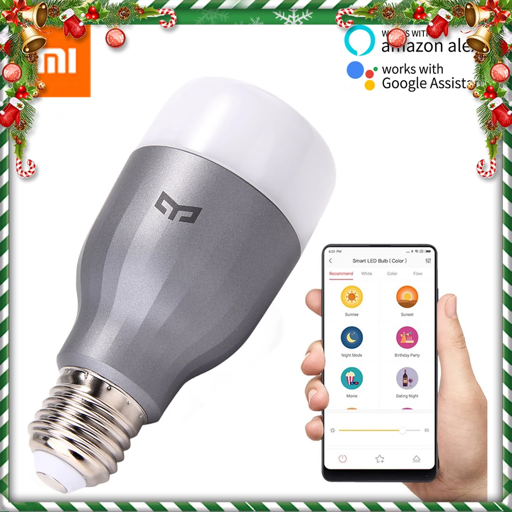 Xiaomi Yeelight смарт-лампочка WIFI RGB E27 9 Вт 220 В Волшебная диммер лампа для Alexa Google Home Mijia APP пульт дистанционного управления поколение 1