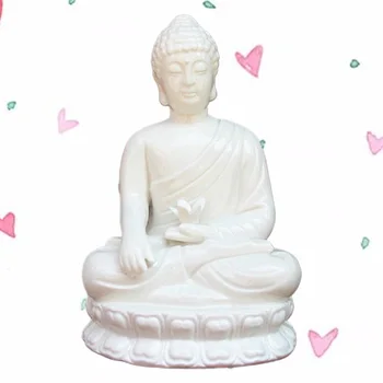 

1Pc Sacred Buddha Statue Ornament Delicate White Porcelain Crafts Adornment for Home Office