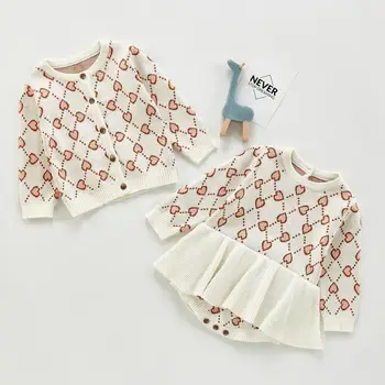

Autumn Baby Girls Clothes Set Baby Knitted Bodysuit Set Infant Newborn Baby Girl Knit Cardigan Kids Sweater Cotton Baby Jumpsuit