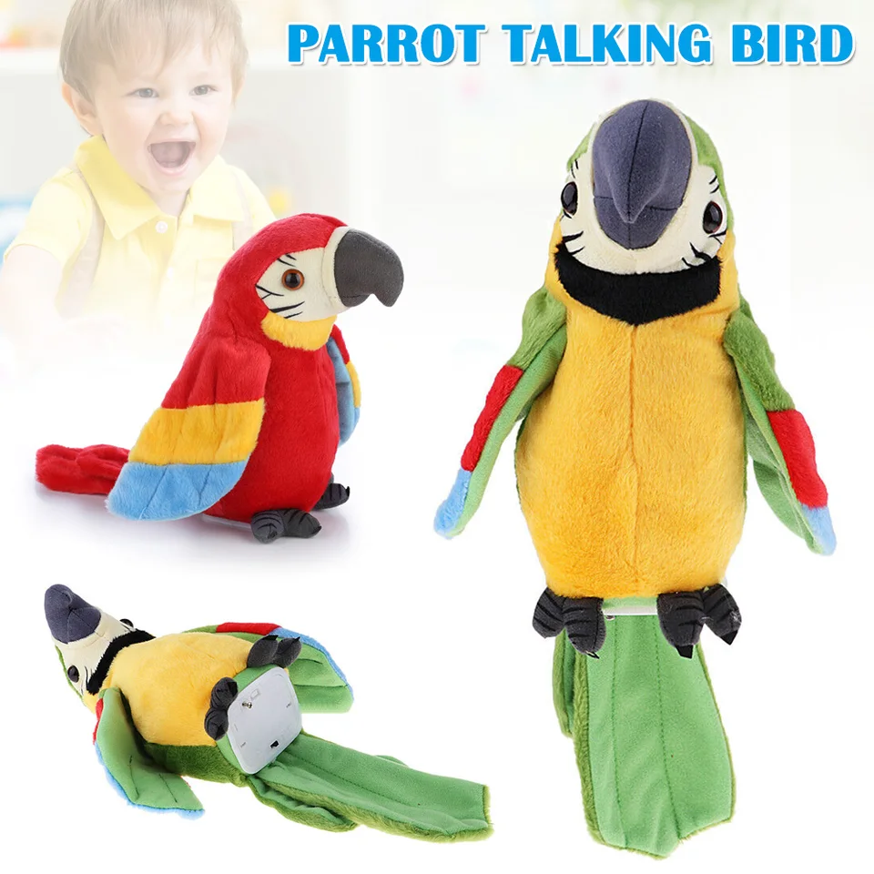 talking stuffed parrot
