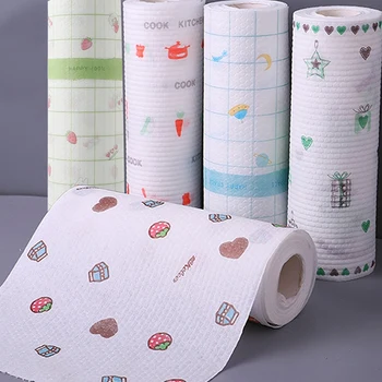 

Cleaning Cloths Non-Woven Fabric Lazy Rags Wet and Dry Washable Disposable Dish Paper Towel Cloth