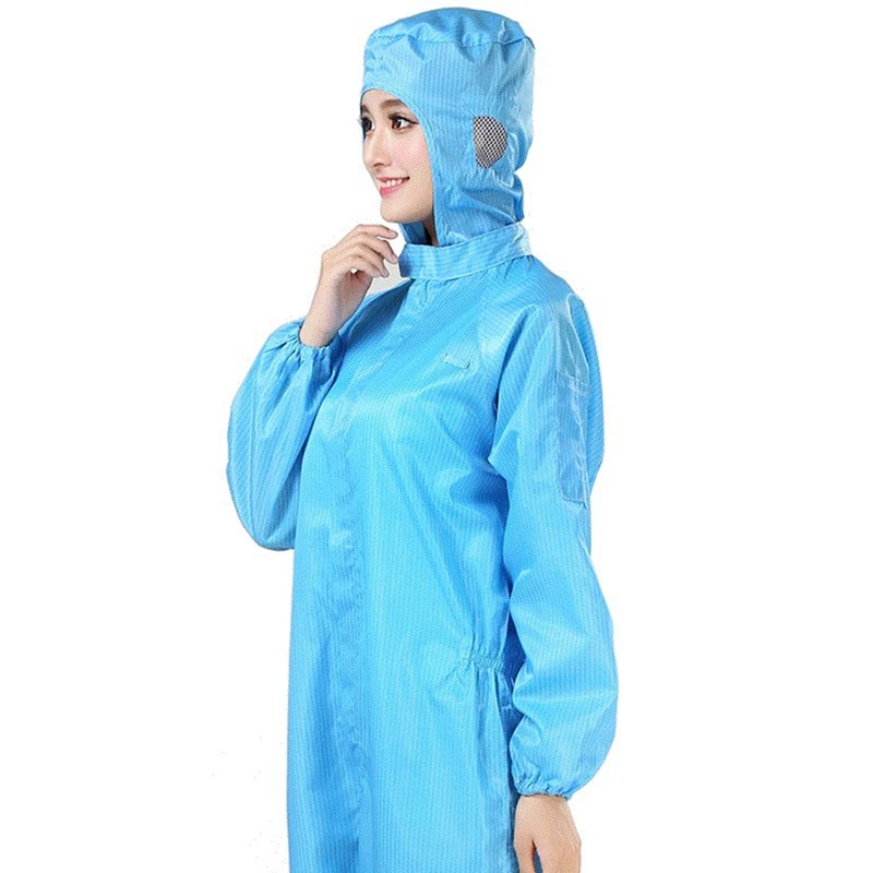 Man Woman Dust-proof Anti Static Hooded Cleanroom Garment Unisex Isolation Overall Clothing One-piece Coverall Clean Work Clothe